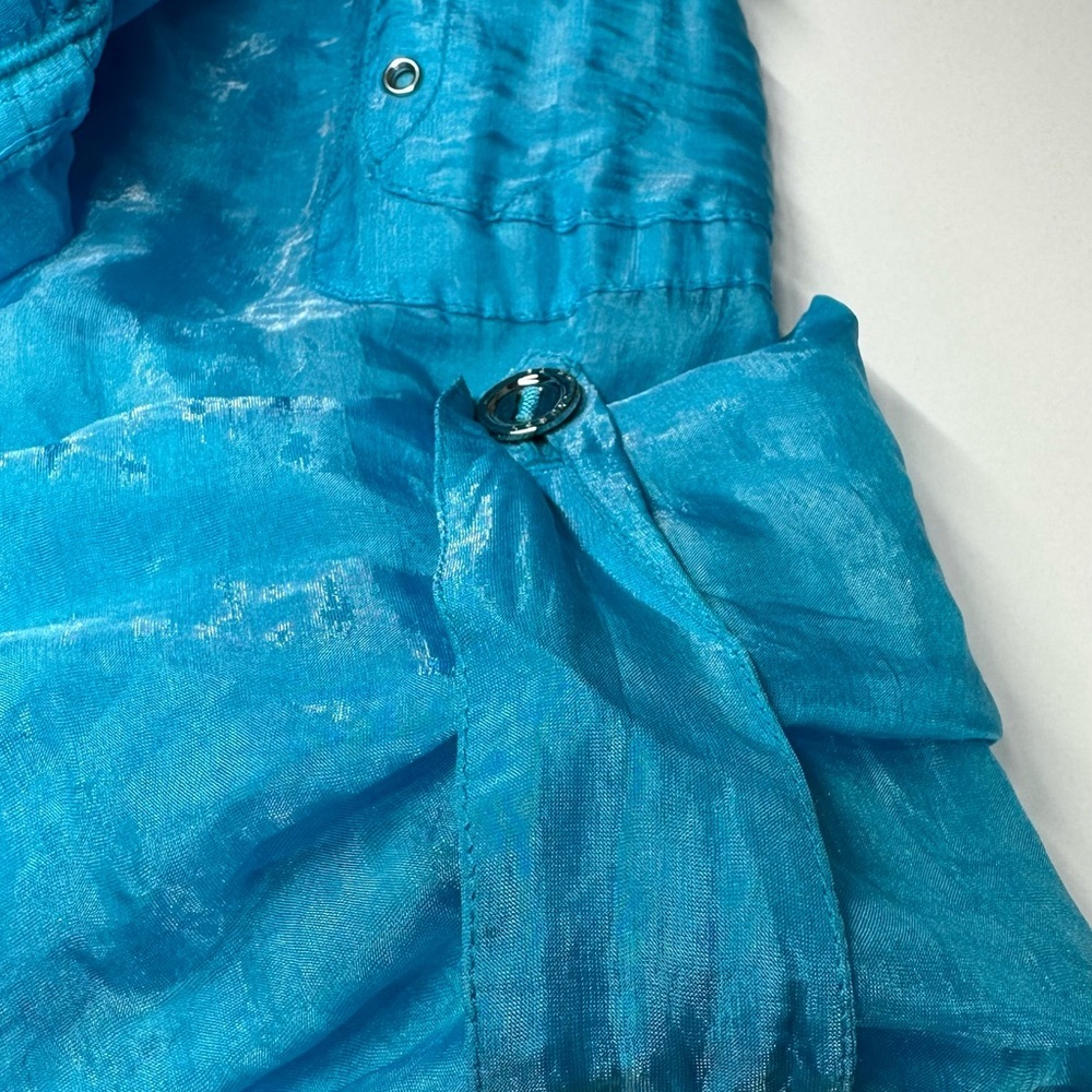 RALPH LAUREN BLACK LABEL Woman’s Turquoise Silkblend Utility Jacket RARE Sz M - Picture 13 of 13